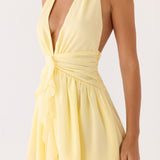 Guide You Halter Neck Mini Dress - Sárga