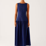 Hayes Denim Midi Ruha - Indigo
