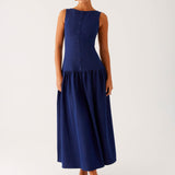 Hayes Denim Midi Ruha - Indigo