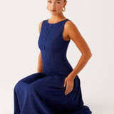 Hayes Denim Midi Ruha - Indigo