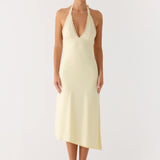 Illuminate Halter Midi Ruha - Vajsárga
