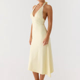 Illuminate Halter Midi Ruha - Vajsárga