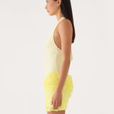 Indira Halter Mini Ruha - Sárga