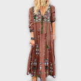 Vivi - Lässig Boho Vászon Maxi Ruha