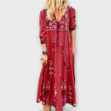 Vivi - Lässig Boho Vászon Maxi Ruha