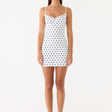 Last Light Mini Dress - Porcelán Kék Pöttyös