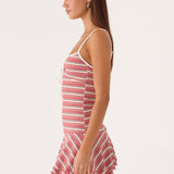 Little Bit Mini Dress - Piros Csíkos