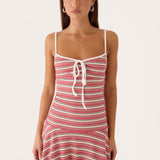 Little Bit Mini Dress - Piros Csíkos