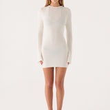 Levara Knit Alacsony Háttal Mini Ruha - Fehér