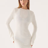 Levara Knit Alacsony Háttal Mini Ruha - Fehér