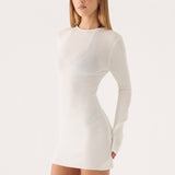Levara Knit Alacsony Háttal Mini Ruha - Fehér