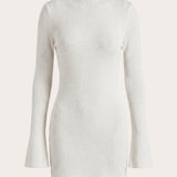 Levara Knit Alacsony Háttal Mini Ruha - Fehér