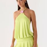 Make It Right Mini Dress - Lime