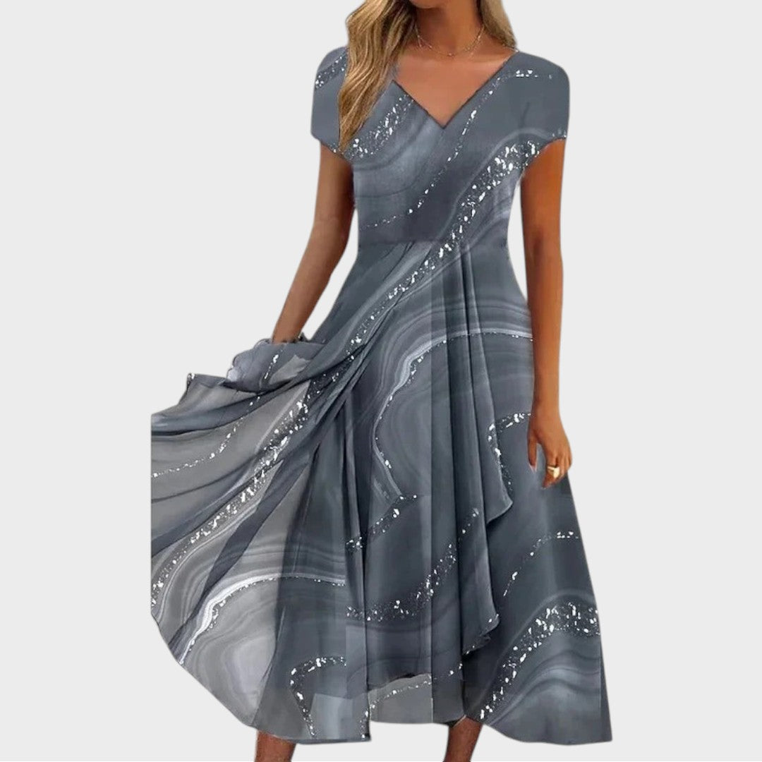 Isha | Elegáns Midi Ruha V-nyakkal