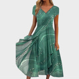 Isha | Elegáns Midi Ruha V-nyakkal
