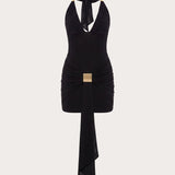 Miyah Halter Hardware Mini Ruha - Fekete