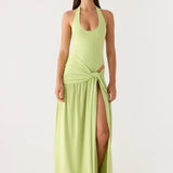 My Answer Bodysuit Maxi Dress - Lime