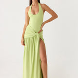 My Answer Bodysuit Maxi Dress - Lime