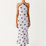 Nestel Flock Halter Midi Ruha - Lila