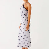 Nestel Flock Halter Midi Ruha - Lila