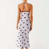 Nestel Flock Halter Midi Ruha - Lila