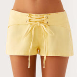 New Yorker Denim Mini Shorts - Sárga