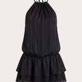 Parade Halter Mini Ruha - Fekete