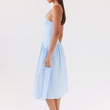 Yvette Corset Midi Ruha - Kék