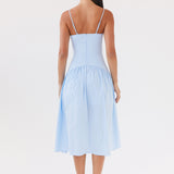 Yvette Corset Midi Ruha - Kék