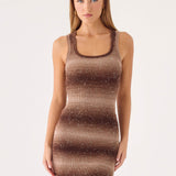 Pirella Kötött Mini Ruha - Csokoládé Ombre