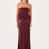 Posine Strapless Maxi Dress - Bordó