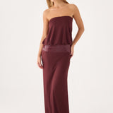 Posine Strapless Maxi Dress - Bordó