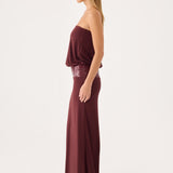 Posine Strapless Maxi Dress - Bordó