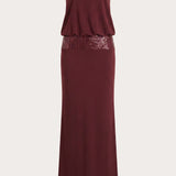 Posine Strapless Maxi Dress - Bordó