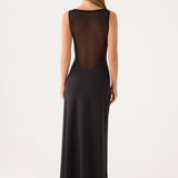 Ravelle Mesh Back Maxi Ruha - Fekete