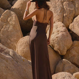 Samaria Halter Maxi Ruha - Csokoládé