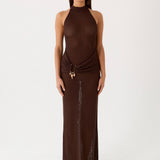 Saoirse Knit Maxi Dress - Csokoládé
