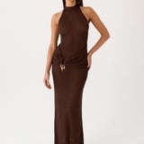 Saoirse Knit Maxi Dress - Csokoládé