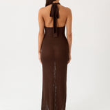 Saoirse Knit Maxi Dress - Csokoládé