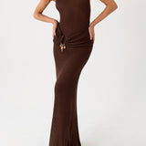 Saoirse Knit Maxi Dress - Csokoládé