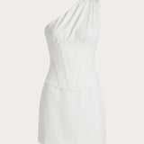 Sarielle Fűző Mini Ruha - Off White
