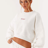 Signature Cropped Sweatshirt - Elefántcsont