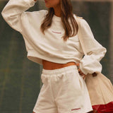 Signature Cropped Sweatshirt - Elefántcsont