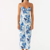 Take Chances Midi Dress - Béke Égbolt Virágos