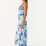 Take Chances Midi Dress - Béke Égbolt Virágos