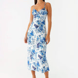 Take Chances Midi Dress - Béke Égbolt Virágos