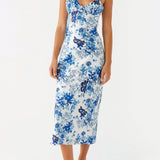 Take Chances Midi Dress - Béke Égbolt Virágos