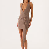Talk To You Mini Dress - Taupe