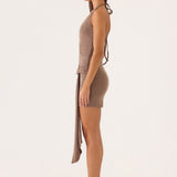 Talk To You Mini Dress - Taupe