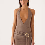 Talk To You Mini Dress - Taupe